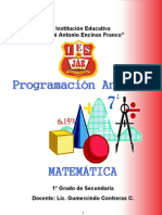 Programación Curricular Anual - 1º - Matemática