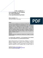 La Recherche Dite Qualitative de La Dynamique de Son Évolution Aux Acquis Indéniables Et Aux Questionnements Présents. Marta Anadon - CH