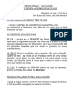 Estudo A HONRA NO LAR - OS FILHOS