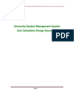 University Student Management System Due Calculation Design Document