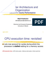 Computer Architecture and Organization: Lecture16: Cache Performance