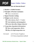 Chapter Outline: Failure: Principles of Fracture Mechanics