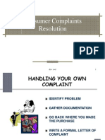 Consumer Complaints Resolution