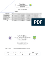 Pupil Scoring Sheet: Caraga Administrative Region