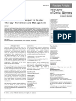 Oral Mucositis-A Sequal To Cancer Therapy-Prevention and Management