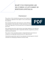 Checklist For Preparing An Enduring Power of Attorney in Western Australia