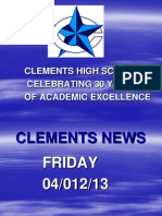 Clements High School Celebrating 30 Years of Academic Excellence