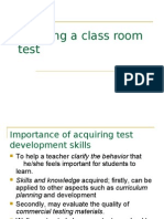 Planning Classroom Test