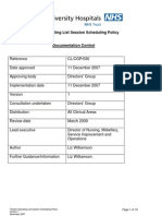 CLCGP030 Theatre Operating List Session Scheduling Policy