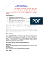 Learning Objectives: Lecture Notes - CH 3 Demand, Supply and Price