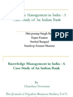 Knowledge Management in India: A Case Study of An Indian Bank