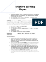 Descriptive Writing Paper