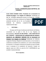 Solicita Se Expida Certificado de Jurisdicción