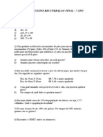 Lista Exercicios Recuperaçao Final - 7 Ano