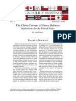 The China-Taiwan Military Balance: Implications For The United States, Cato Foreign Policy Briefing No. 74