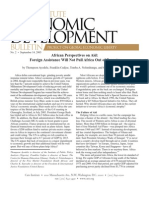 African Perspectives On Aid: Foreign Assistance Will Not Pull Africa Out of Poverty, Cato Economic Development Bulletin No. 2