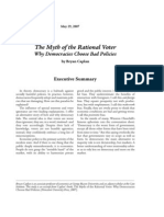 The Myth of The Rational Voter: Why Democracies Choose Bad Policies, Cato Policy Analysis No. 594