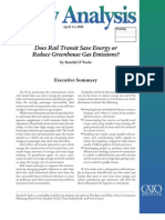 Does Rail Transit Save Energy or Reduce Greenhouse Gas Emissions?, Cato Policy Analysis No. 615