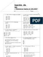 Evaluación de Matemáticas (Números Hasta El 100.000)