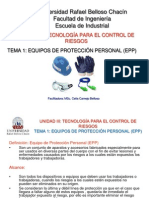 UNIDAD III. TEMA 1 Equipos de Protección Personal