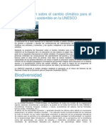 Educación Sobre El Cambio Climático para El Desarrollo Sostenible en La UNESCO