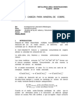 Analisis de Cabeza para Mineral de Cobre