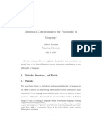 Davidson's Contribution To The Philosophy of Language: 1 Finitude, Structure, and Truth