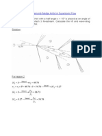 A diamond -wedge airfoil with a half-angle ε = 10° is placed at an angle of attack α = 15° in a Mach 3 freestream. Calculate the lift and wave-drag coefficients for the airfoil. Solution