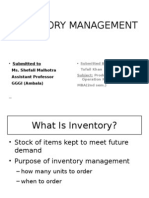 Inventory Management: - Submitted To