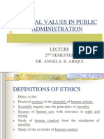 Ethical Values in Public Administration