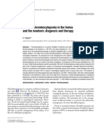 Immune Thrombocytopenia in The Foetus and The Newborn: Diagnosis and Therapy