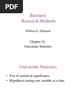 Business Research Methods: Univariate Statistics