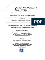 Approaches That Can Be Use To Teach The Concepts of Transformations.