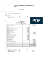 Jasmine LTD: Exercise 6.8 Calculation of Deferred Tax, and Prior Year Amendment