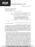 Carta #045, Denuncia Irregularidades en Obra DULCE CORAZON DE MARIA, 09.06.08