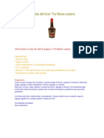 Receta Del Licor Tia Maria Casero