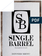 Single Barrel DINNER Menu March 26 2013