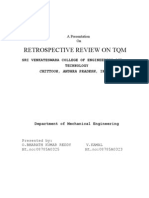 Retrospective Review On TQM