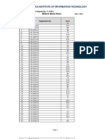 Sri Lanka Institute of Information Technology: Midterm Marks Sheet