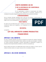 Ley de Impuesto Sobre Productos Financieros DECRETO 26-95