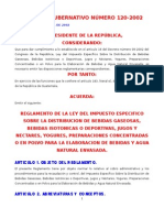 To de La Ley Del Impuesto Sobre La Distribucion de Bebidas Gaseosas AG 120-2002