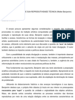 Fichamento - A Obra de Arte Na Era de Sua Reprodutividade Técnica