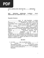 Demanda Ordinaria Laboral - Contrato Prestacion Servicios