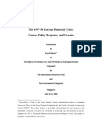 The 1997-98 Korean Financial Crisis: Causes, Policy Response, and Lessons