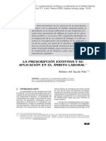 La Prescripcion Extintiva y Su Aplicacion en El Ambito Laboral (Robert Del Aguila Vela - Peru)