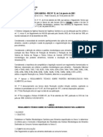 RESOLUÇÃO ANVISA - RDC #12, de 2 de Janeiro de 2001