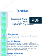 Taxation: Muhammad Ammar Sarwar I.D. 52543 PAF-KIET City Campus