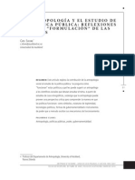 La Antroopologia y El Estudio de La Politica Publica Cris Shore en Castellano