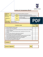 Internal Verification of Assignment Brief: Comments