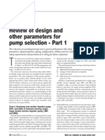 Review of Design and Other Parameters For Pump Selection - Part 1